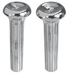 Knobs, Door Lock, 1968-88 Chrome, Ribbed, Pair