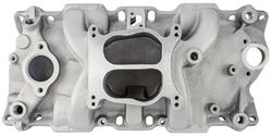 Intake Manifold, Dual-Plane Aluminum, 1964-88 SB Chevrolet, 4.050" Tall, Non-EGR