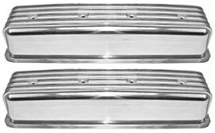 Valve Covers, SBC Center Bolt, 4 1/4" Tall, Finned Aluminum