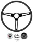 Steering Wheel Kit, 3-Spoke, 1969-72 CH/EC/MC, 3- Spoke, Black Spokes